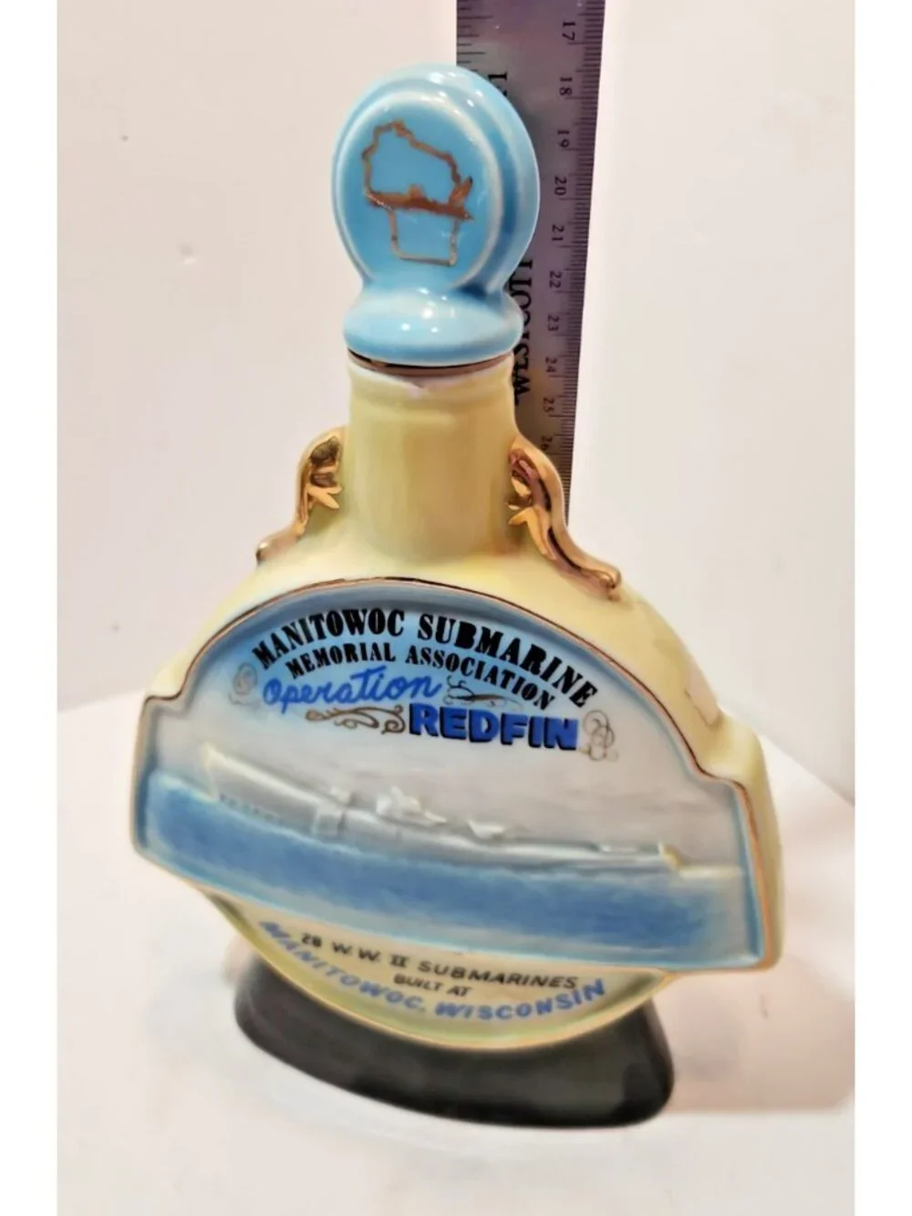 Jim Beam Manitowoc Submarine Operation Redfin Whiskey Decanter 1970 Empty